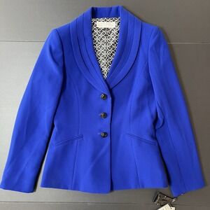 Tahari Arthur S Levine Pant Suit 2pc Women's 4 Blue Black NWT‎ Retail $240